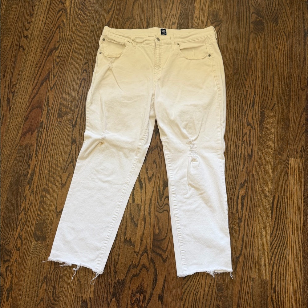 GAP Women’s White High-Rise Straight Capris Best Girlfriend size 31